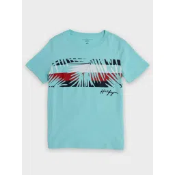 Tommy Hilfiger Kids Blue Cotton Regular Fit Printed T-Shirt-picture-34
