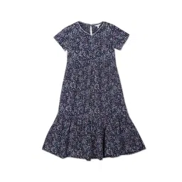 Tommy Hilfiger Kids Blue Ditsy Flower Printed Dress-picture-39