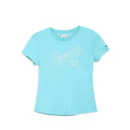 Tommy Hilfiger Kids Blue Logo Print T-Shirt-picture-48