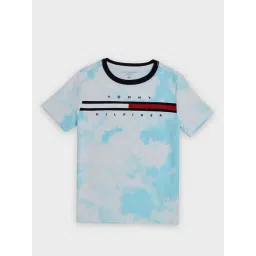 Tommy Hilfiger Kids Blue Over Dyed Regular Fit T-Shirt-picture-34