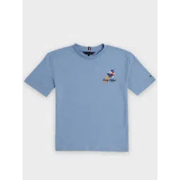 Tommy Hilfiger Kids Blue Printed Relaxed Fit T-Shirt-picture-46