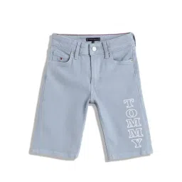 Tommy Hilfiger Kids Blue Printed Straight Fit Shorts-picture-13