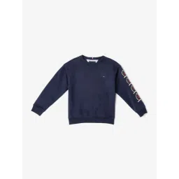 Tommy Hilfiger Kids Blue Relaxed Embroidered Sweatshirt-picture-25