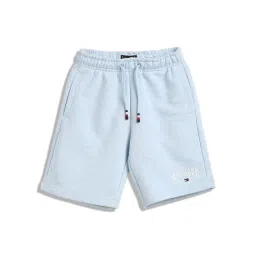 Tommy Hilfiger Kids Breezy Blue Heather Printed Slim Fit Shorts-image-40