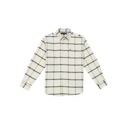 Tommy Hilfiger Kids Cream Cotton Regular Fit Checks Shirt-picture-11