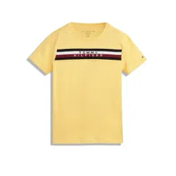 Tommy Hilfiger Kids Daisy Yellow Striped Regular Fit T-Shirt-picture-27