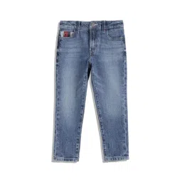 Tommy Hilfiger Kids Denim Blue Washed Straight Fit Jeans-picture-24