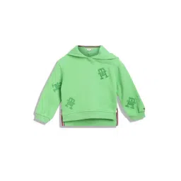 Tommy Hilfiger Kids Green Embroidered Full Sleeves Hoodie-picture-14