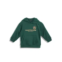Tommy Hilfiger Kids Green Embroidered Full Sleeves Hoodie-picture-29