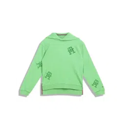 Tommy Hilfiger Kids Green Embroidered Full Sleeves Hoodie-picture-37