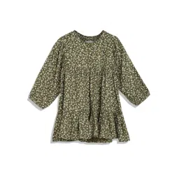 Tommy Hilfiger Kids Green Printed Full Sleeves Dress-picture-27