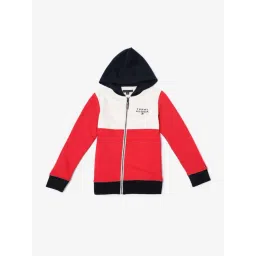 Tommy Hilfiger Kids Red Regular Color Block Hoodie-picture-38
