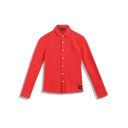 Tommy Hilfiger Kids Red Solid Full Sleeves Shirt-picture-31