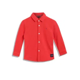 Tommy Hilfiger Kids Red Solid Full Sleeves Shirt-picture-29