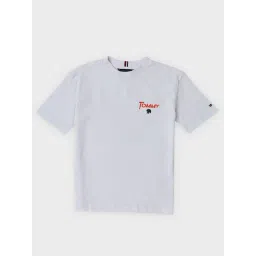 Tommy Hilfiger Kids White Cotton Relaxed Fit Printed T-Shirt-picture-27