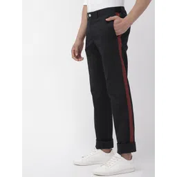 Tommy Hilfiger Lewis Hamilton Men Black Regular Fit Solid Chinos with Side Panels-image-29