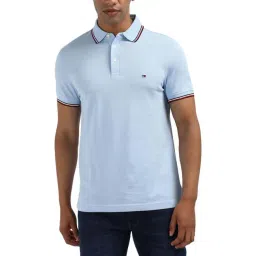 Tommy Hilfiger Light Blue Cotton Solid Men Slim Fit Polo T-Shirt-picture-12