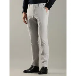 Tommy Hilfiger Light Grey Cotton Regular Fit Trousers image 3