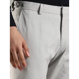 Tommy Hilfiger Light Grey Cotton Regular Fit Trousers image 5