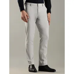 Tommy Hilfiger Light Grey Cotton Regular Fit Trousers image 4