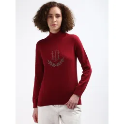 TOMMY HILFIGER Maroon Cotton Embellished Sweatshirt-picture-31