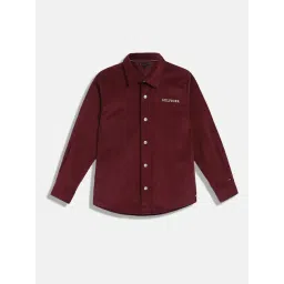 Tommy Hilfiger Maroon Cotton Regular Solid Shirt-picture-27