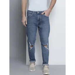 Tommy Hilfiger Men Blue Slim Fit Mid-Rise Slash Knee Stretchable Jeans-picture-20
