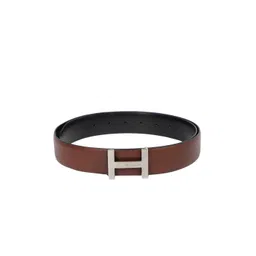 Tommy Hilfiger Men Brown & Black Textured Reversible Belt-picture-30