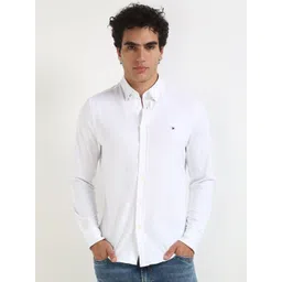 Tommy Hilfiger Men Button-Down Collar Solid Cotton Casual Shirt-picture-25