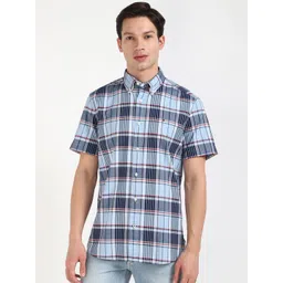 Tommy Hilfiger Men Button-Down Collar Tartan Checked Cotton Casual Shirt-picture-15