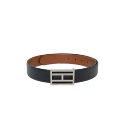 Tommy Hilfiger Men Navy Blue & Brown Leather Reversible Solid Belt-picture-11