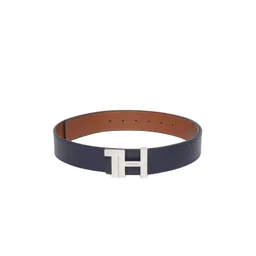 Tommy Hilfiger Men Navy Blue & Tan Brown Textured Leather Belt-picture-11