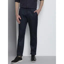 Tommy Hilfiger Men Navy Blue Solid Bleecker Slim Fit Mid-Rise Plain Flat-Front Chinos-picture-17