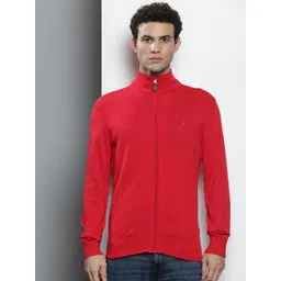 Tommy Hilfiger Men Red Solid Cotton Sweatshirt-picture-12