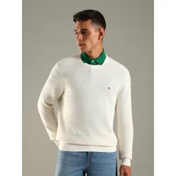 Tommy Hilfiger Men Self-Design Regular Fit Cotton Pullover-picture-21