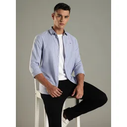 Tommy Hilfiger Men Slim Fit Solid Button-Down Collar Cotton Casual Shirt-picture-36