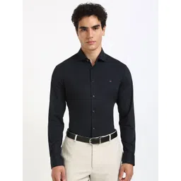 Tommy Hilfiger Men Slim Fit Spread Collar Solid Formal Shirt-picture-22