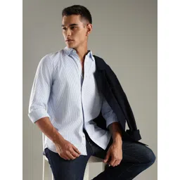 Tommy Hilfiger Men Slim Fit Vertical Striped Button-Down Collar Pure Cotton Casual Shirt-picture-25