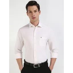 Tommy Hilfiger Men Spread Collar Solid Cotton Formal Shirt-picture-34