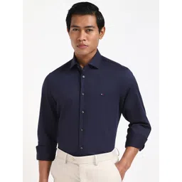 Tommy Hilfiger Men Spread Collar Solid Cotton Slim Fit Formal Shirt-picture-26