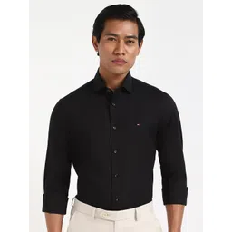 Tommy Hilfiger Men Spread Collar Solid Cotton Slim Fit Formal Shirt-picture-28