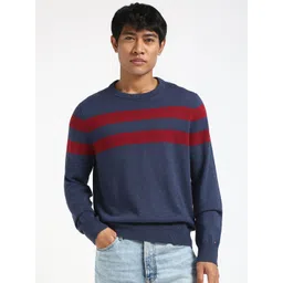 Tommy Hilfiger Men Striped Round Neck Cotton Pullover-picture-33