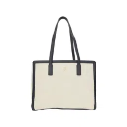 TOMMY HILFIGER Natural & Navy Solid Tote Handbag-picture-16