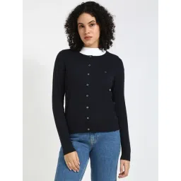 Tommy Hilfiger Navy Cotton Regular Fit Cardigan-picture-45