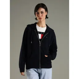 Tommy Hilfiger Navy Cotton Regular Fit Hooded Sweatshirt-picture-45