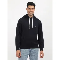 Tommy Hilfiger Navy Cotton Regular Fit Hooded Sweatshirts-picture-40
