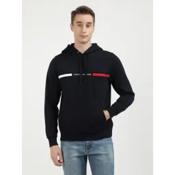 Tommy Hilfiger Navy Cotton Regular Fit Logo Printed Hooded Sweatshirts-picture-16