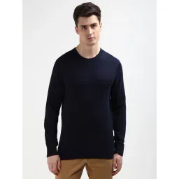 Tommy Hilfiger Navy Cotton Regular Fit Pullover-picture-34