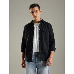 Tommy Hilfiger Navy Cotton Regular Fit Shirt-picture-40