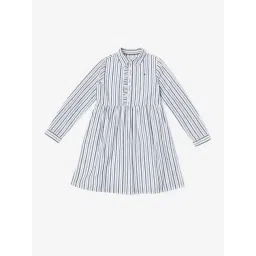 Tommy Hilfiger Navy Cotton Regular Fit Striped Dress-picture-19